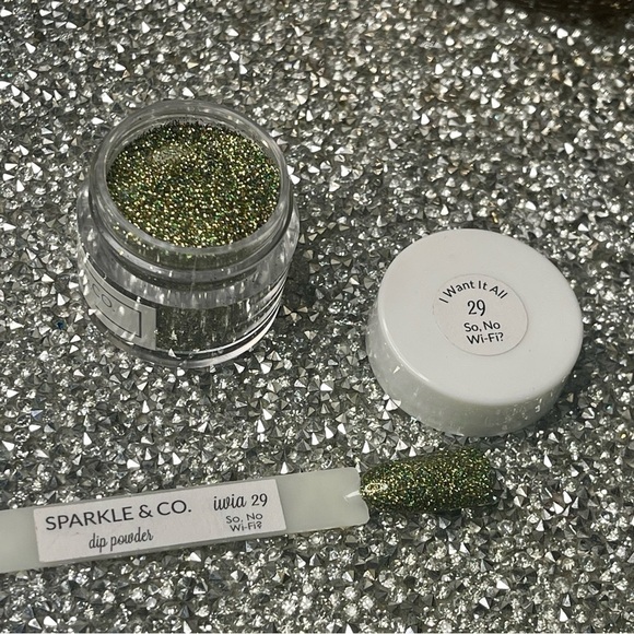 Sparkle & Co Green Holographic Glitter Nail Dip Powder IWIA 29 So No Wifi - Picture 7 of 9